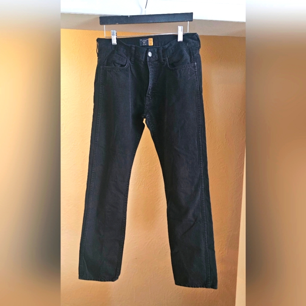 Worn Once- 32 X 32 J CREW 484 Slim Black Cotton Stretch Zip Fly Jeans